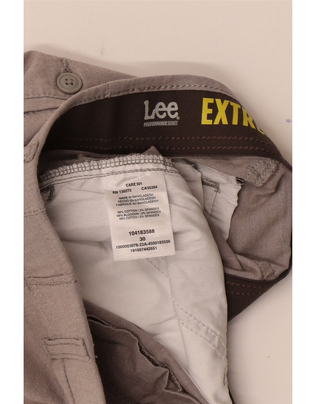 Lee Mens Chino Shorts W30 Medium Grey Cotton