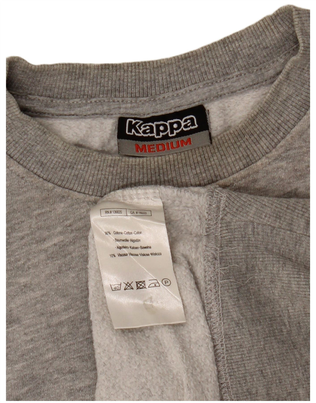 Kappa Mens Sweatshirt Jumper Medium Grey Flecked Cotton