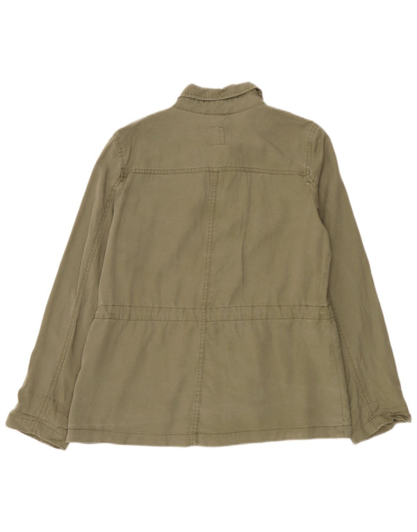 Gap Womens Utility Shirt UK 14 Medium Khaki Tencel