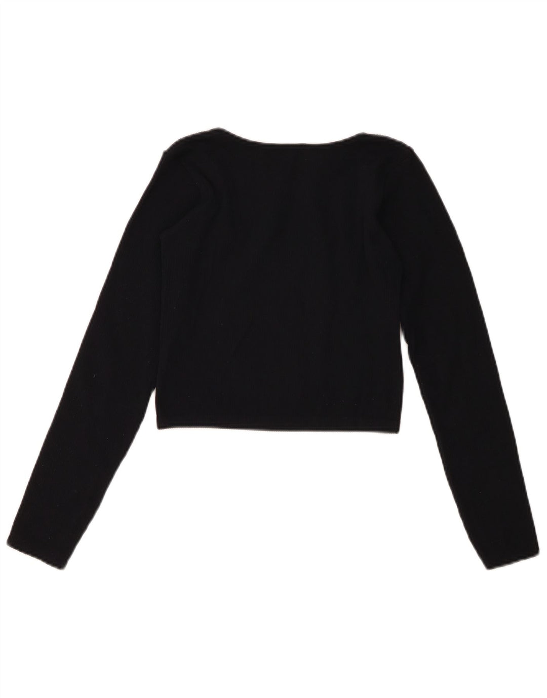 Zara Womens Long Sleeve Crop Top UK 16 Large Navy Blue