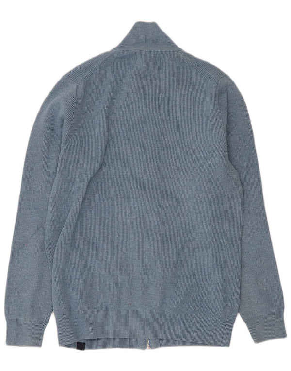 Marks & Spencer Mens Full Zip Cardigan Sweater Small Blue Polyester