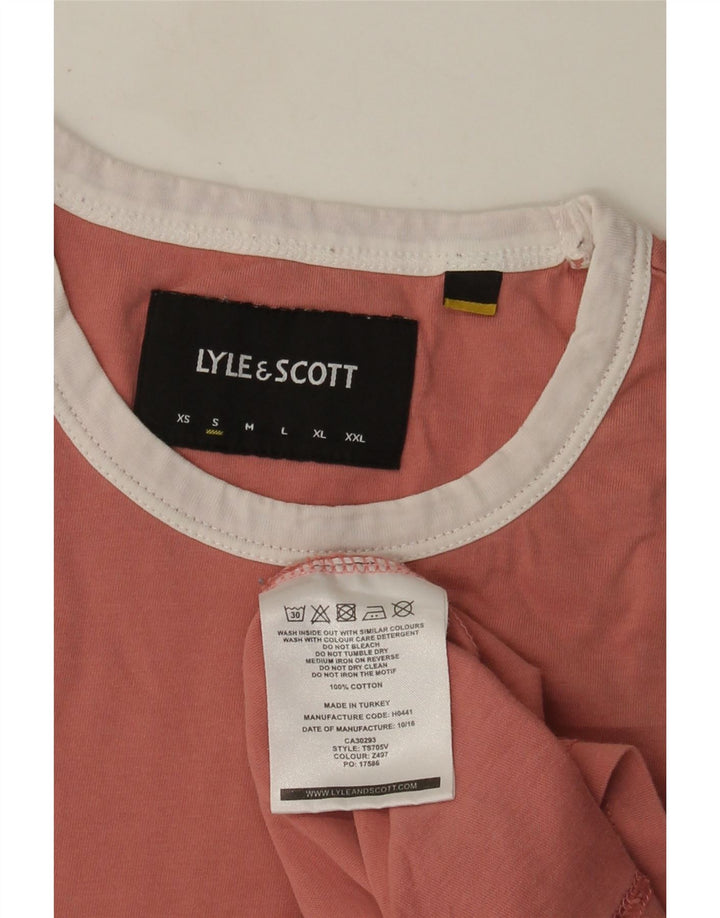Lyle & Scott Mens T-Shirt Top Small Pink Cotton