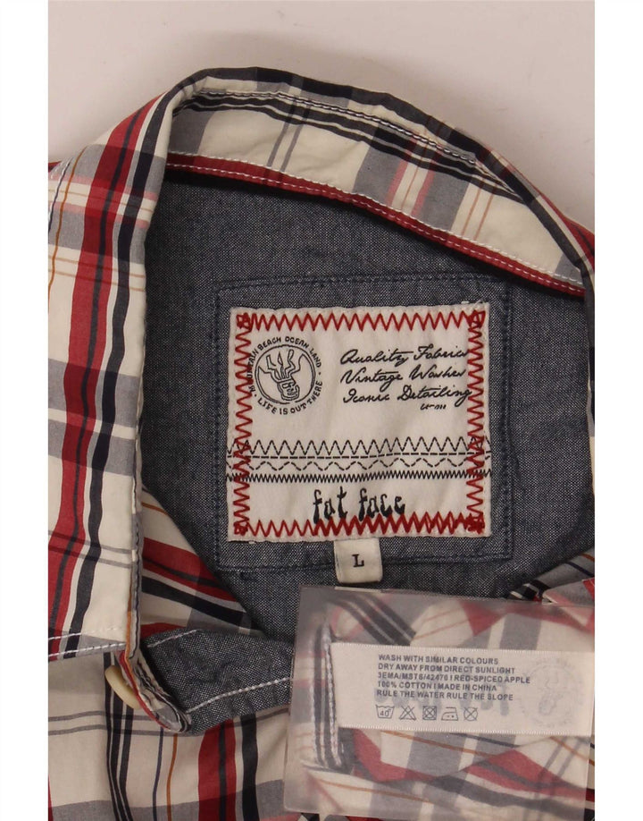 Fat Face Mens Short Sleeve Shirt Large Multicoloured Check Cotton