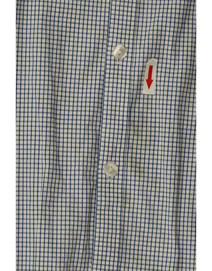 Calvin Klein Mens Slim Fit Shirt Large Blue Check Cotton