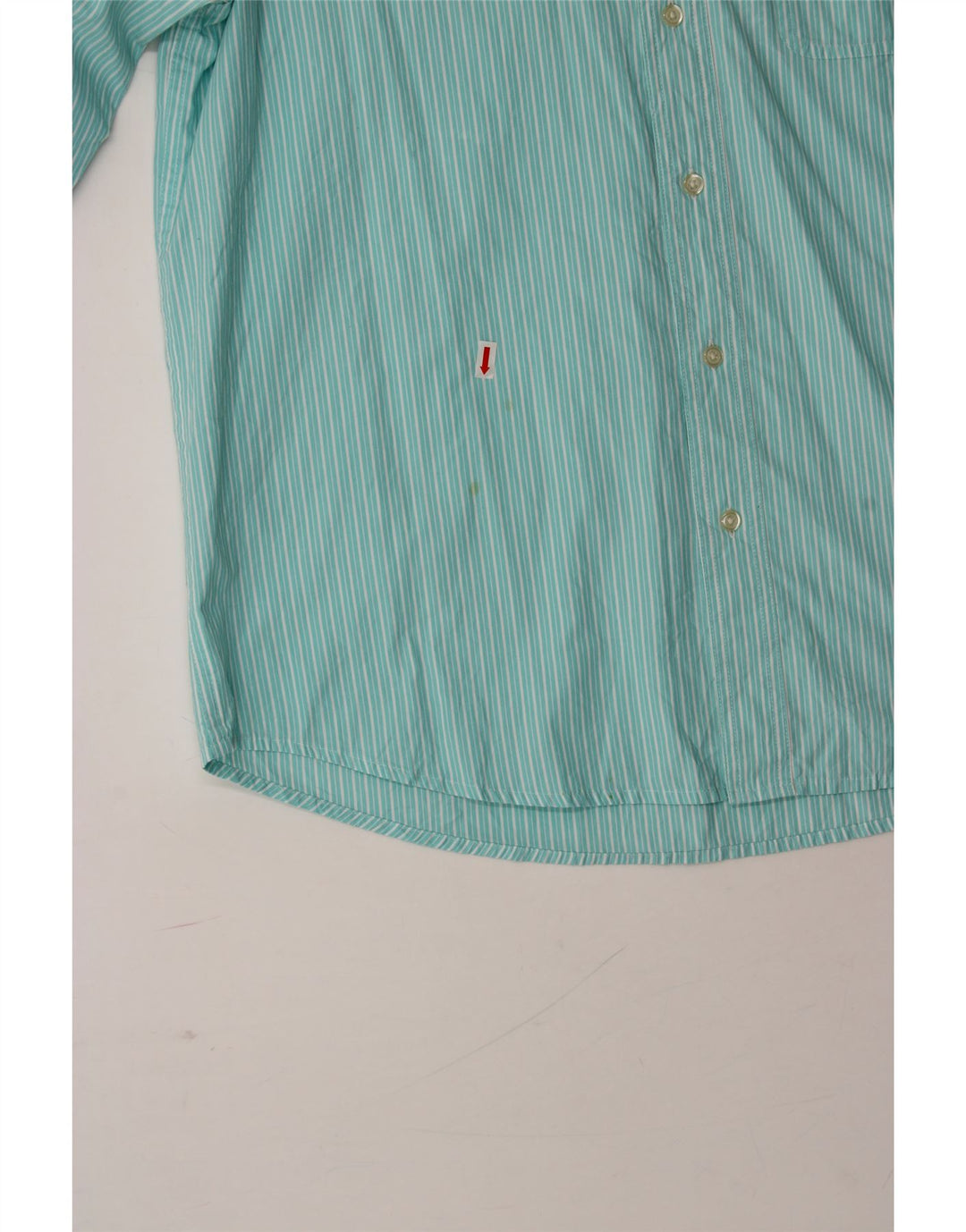 CHAPS Mens Shirt Large Turquoise Pinstripe Cotton Vintage Chaps and Second-Hand Chaps from Messina Hembry 