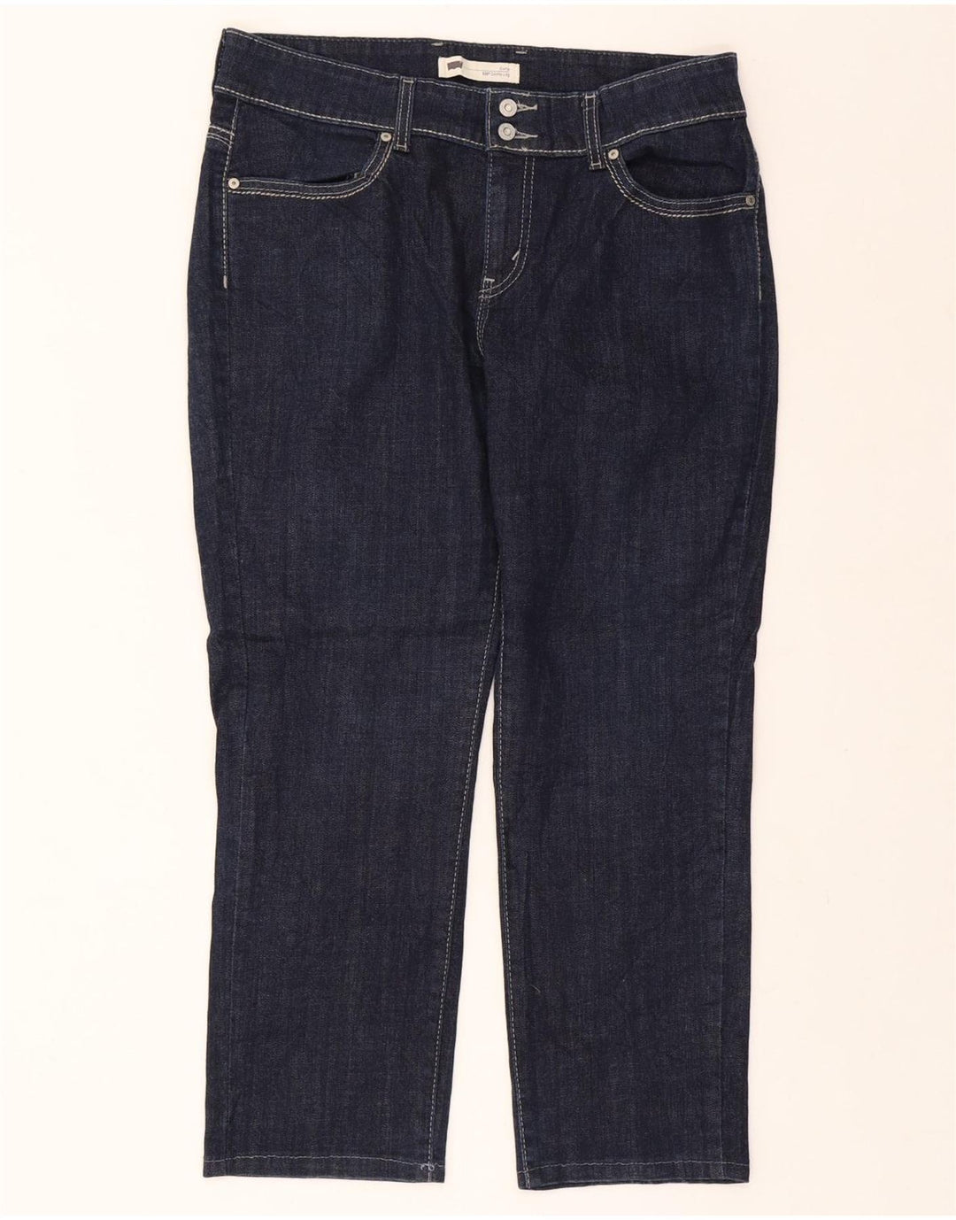 LEVI'S Womens Curvy Slim Jeans W33 L26 Navy Blue Cotton Vintage Levi's and Second-Hand Levi's from Messina Hembry 