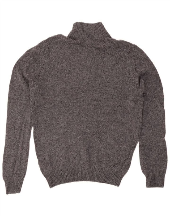 Marks & Spencer Mens Zip Neck Jumper Sweater Medium Grey Wool