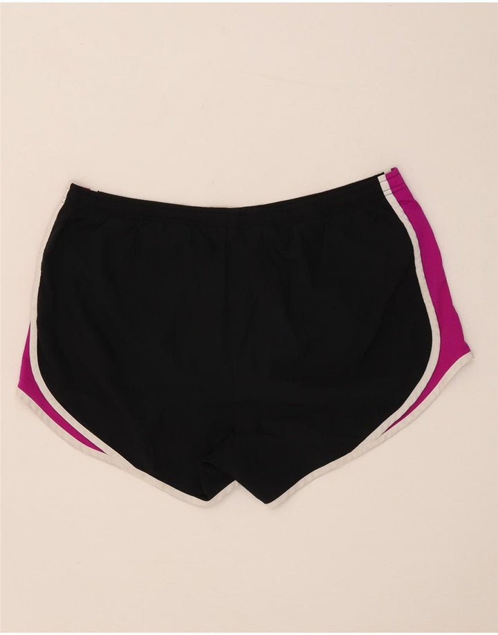 Nike Womens Sport Shorts UK 14 Medium Black Colourblock Polyester