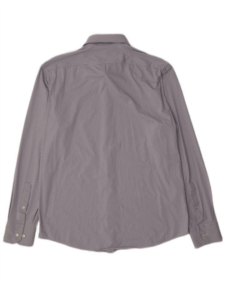Hugo Boss Mens Regular Fit Shirt Size 41 16 Large Blue Spotted Polyamide