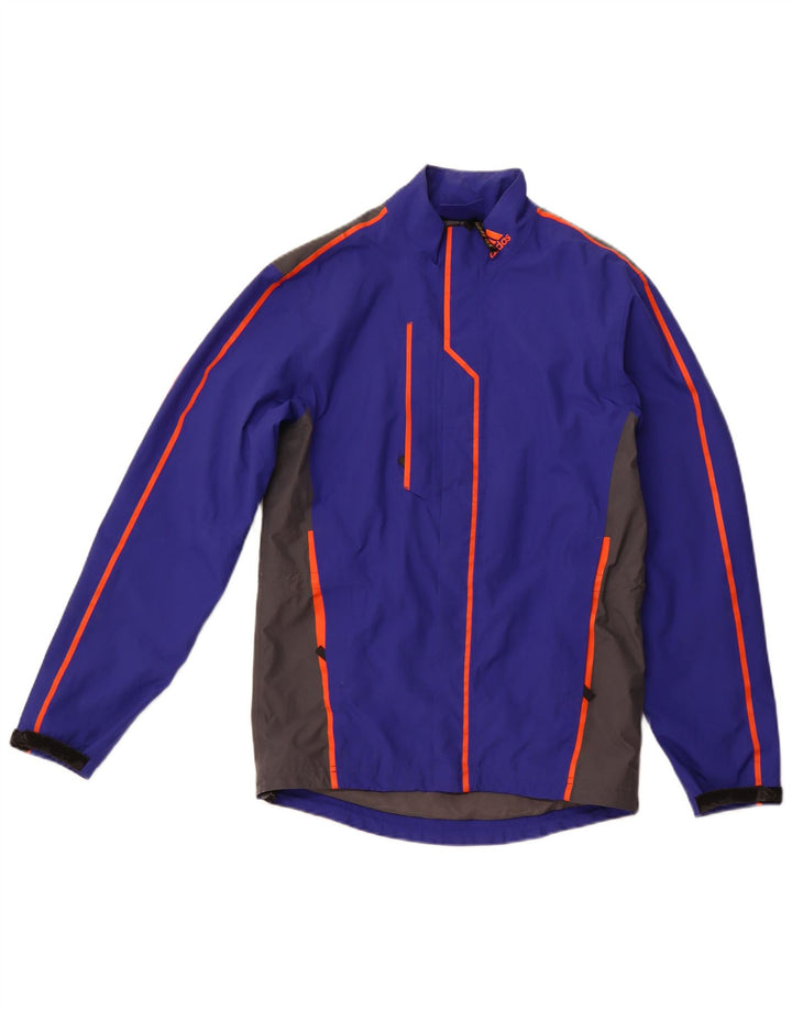 ADIDAS Mens Windbreaker Jacket UK 36 Small Blue Colourblock Polyester