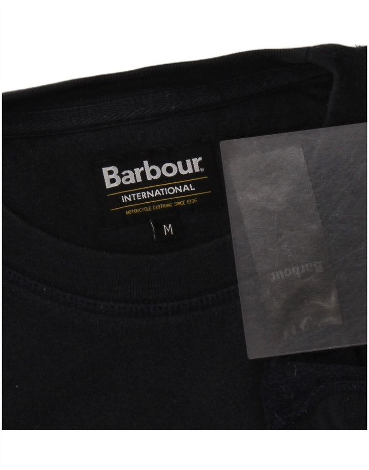 BARBOUR Mens Graphic Sweatshirt Jumper Medium Navy Blue Cotton