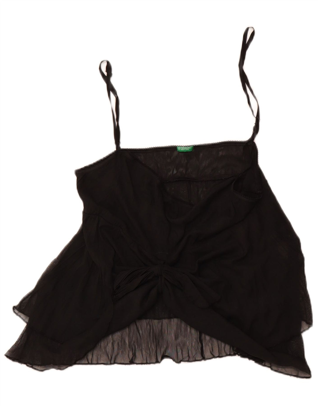 BENETTON Womens Cami Top UK 12 Medium Black