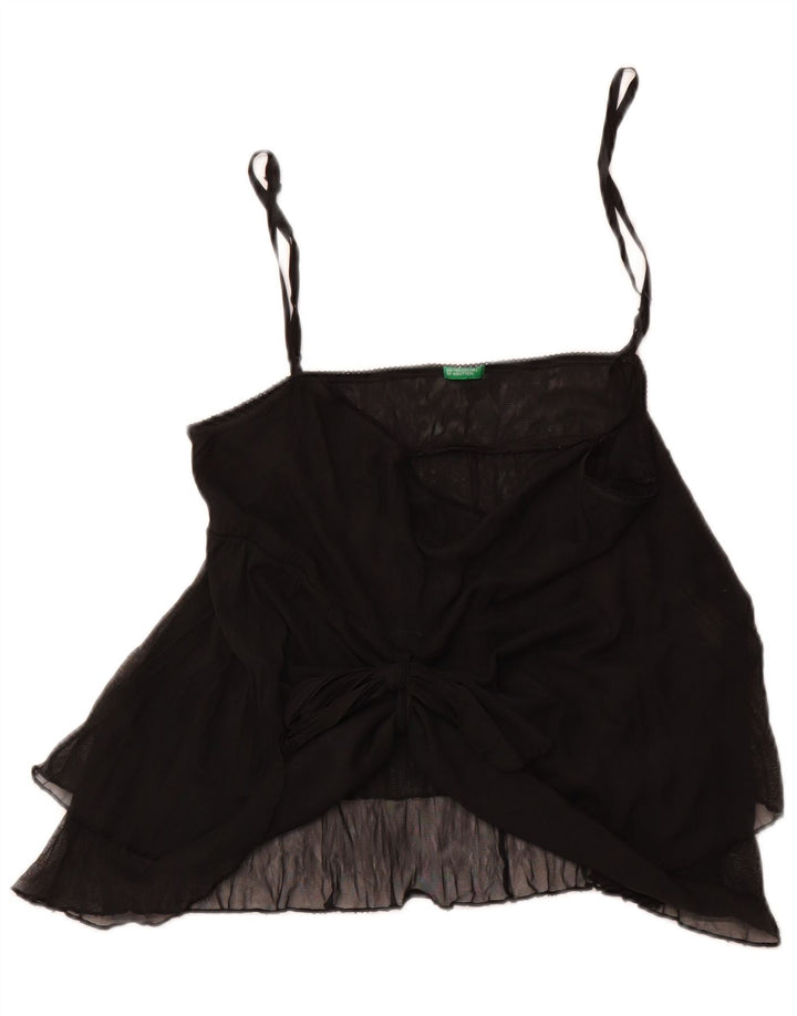 BENETTON Womens Cami Top UK 12 Medium Black