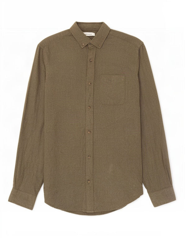Jack & Jones Mens Flannel Shirt Small Khaki Cotton
