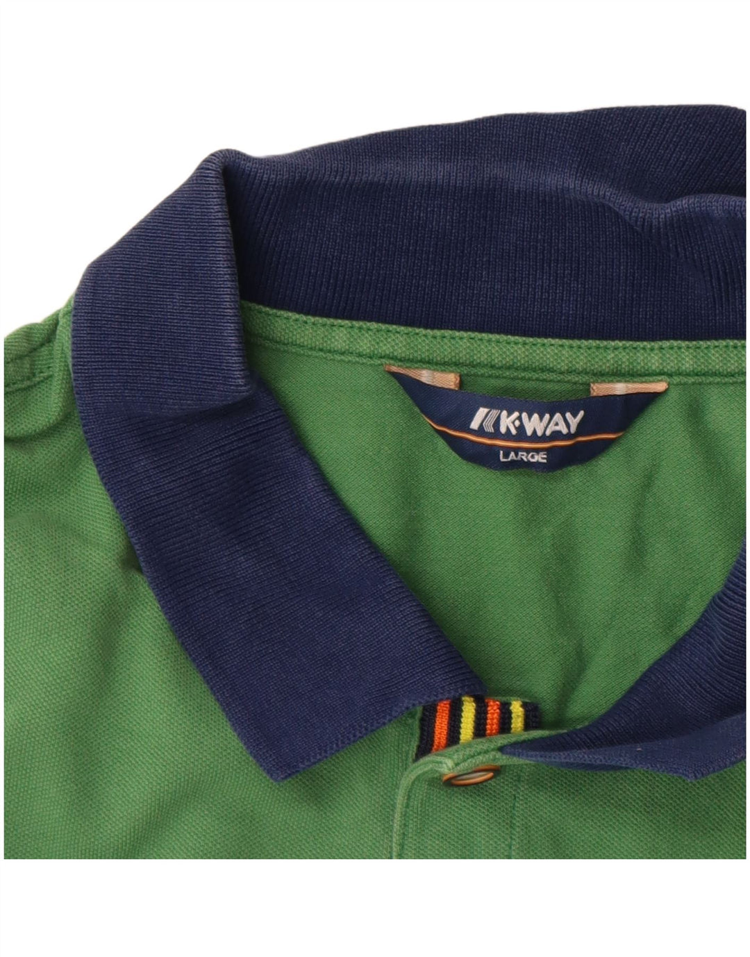 K-Way Boys Polo Shirt 15-16 Years Large  Green Cotton