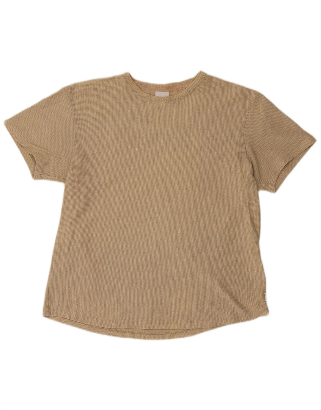 Zara Mens T-Shirt Top Medium Khaki Cotton