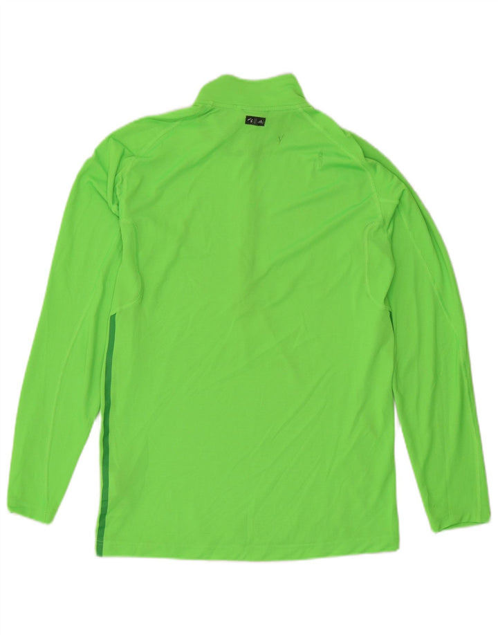 Adidas Mens Zip Neck Pullover Tracksuit Top UK 40/42 Medium Green Polyester