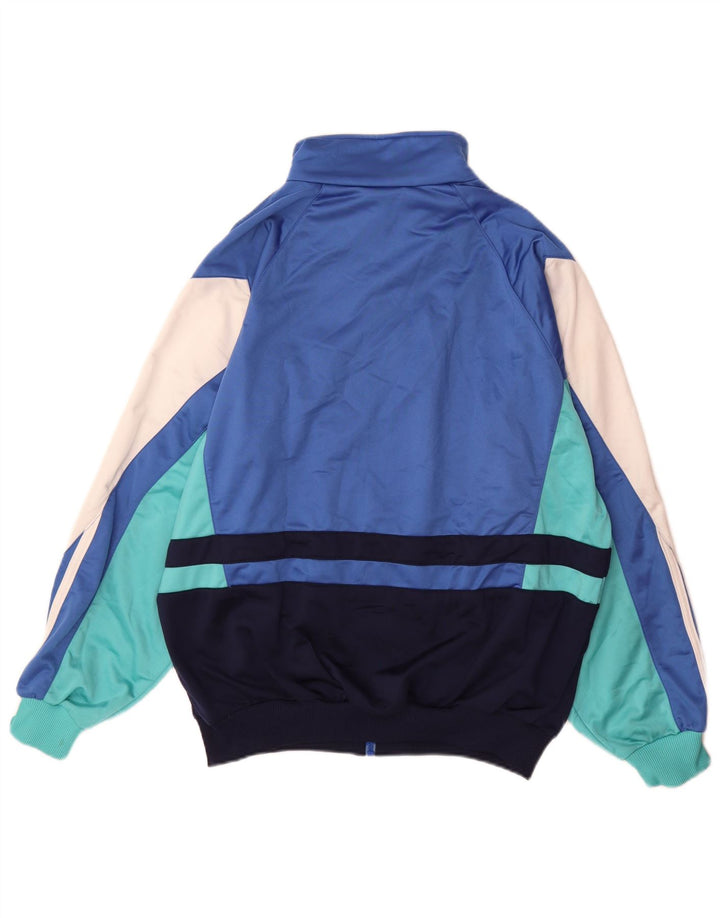 Adidas Mens Tracksuit Top Jacket UK 40/42 Medium Blue Colourblock Polyester
