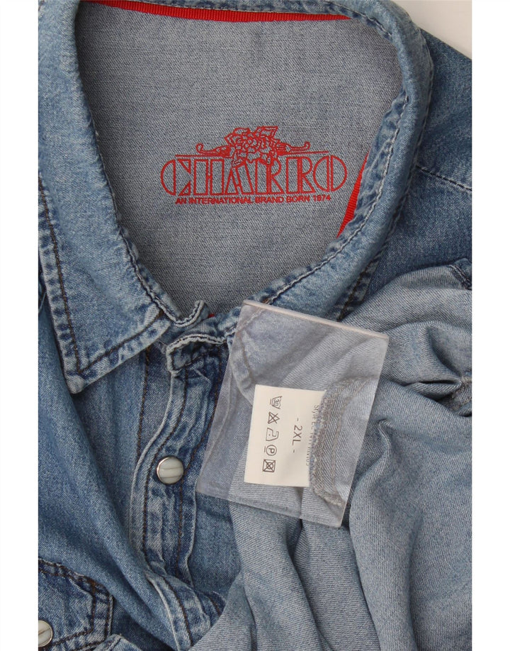 Charro Mens Denim Shirt 2XL Blue Cotton