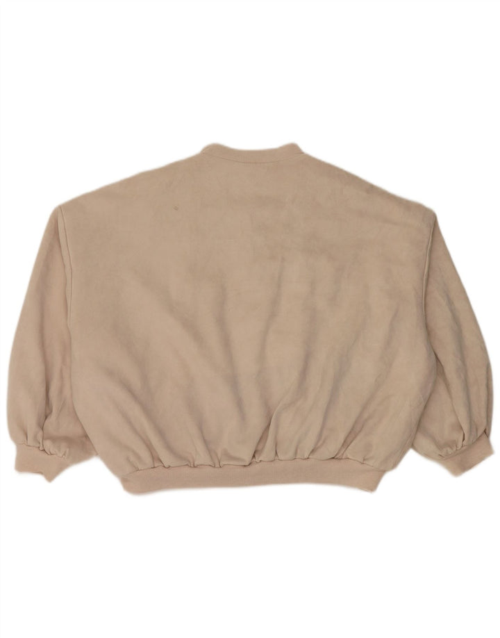 Zara Womens Oversized Bomber Jacket UK 14 Medium Beige Polyester