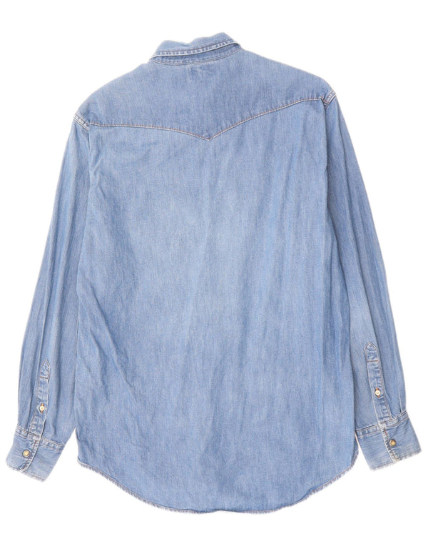 SISLEY Mens Denim Shirt Medium Blue