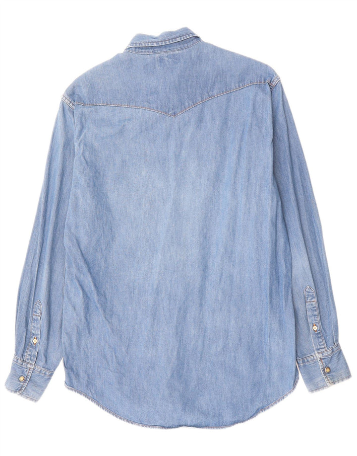 SISLEY Mens Denim Shirt Medium Blue