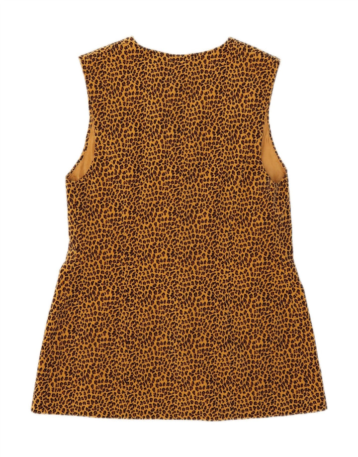 Vintage Womens 3 Button Blazer Jacket UK 8 Small Brown Animal Print