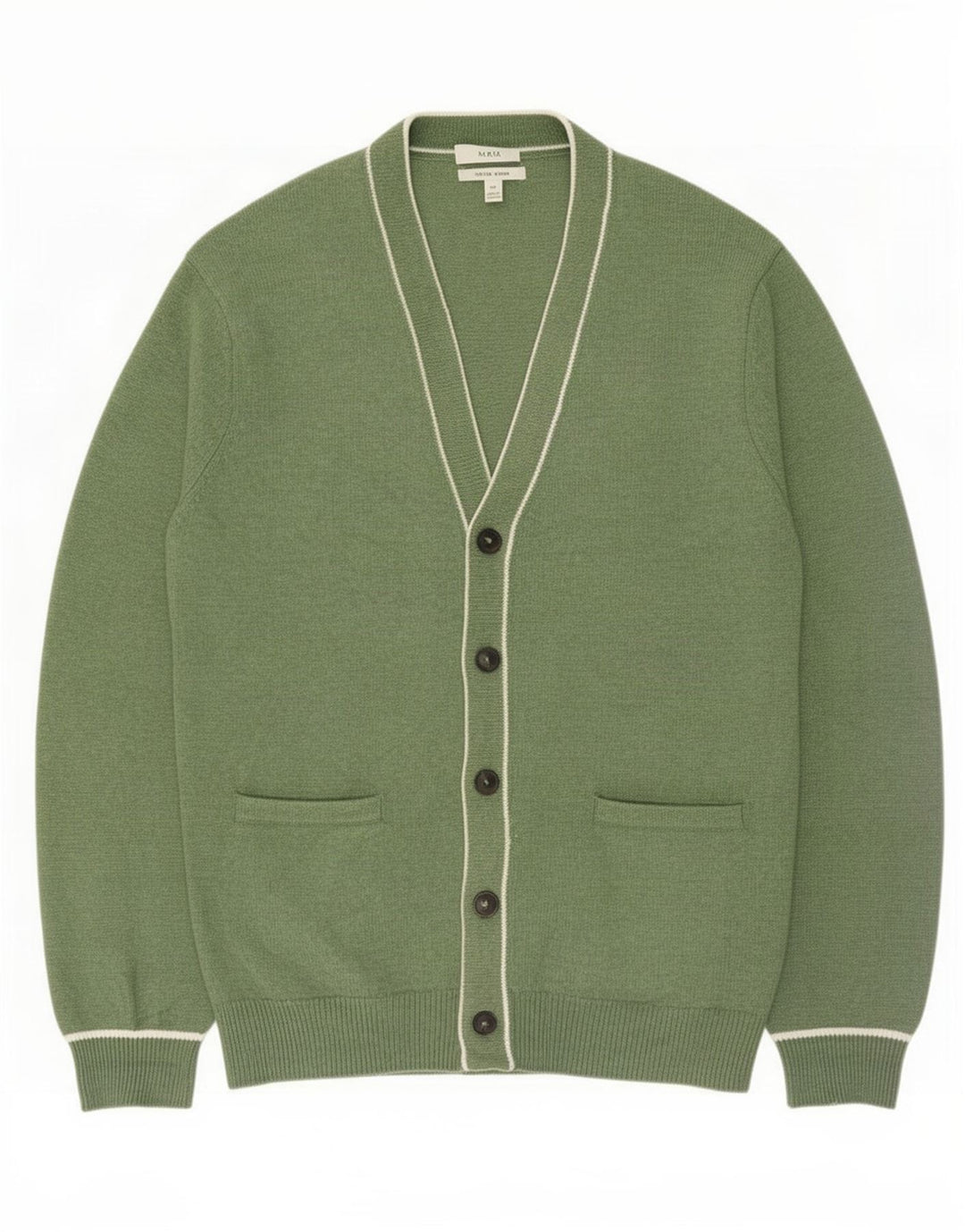 Marks & Spencer Mens Cardigan Sweater 2XL Green Polyester
