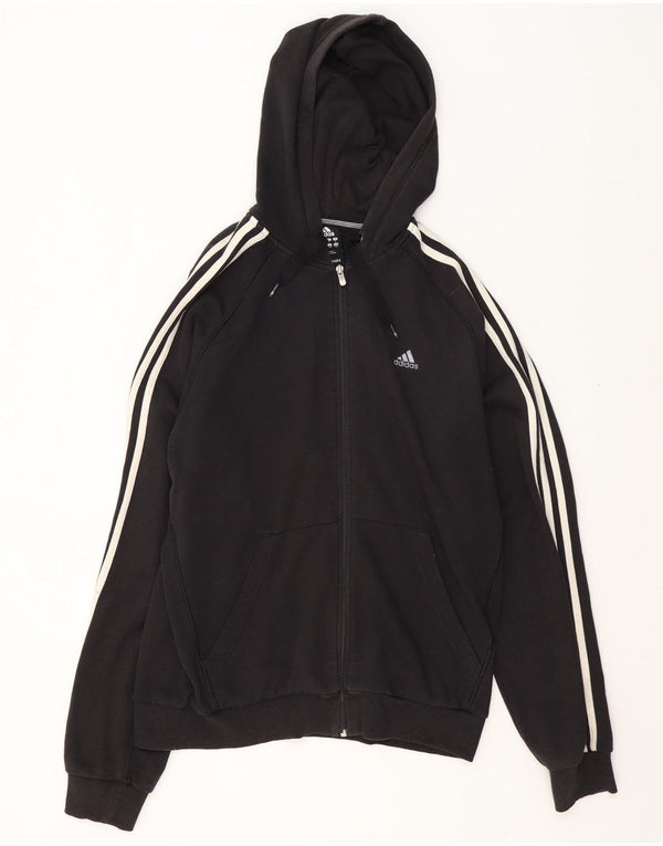 Adidas Mens Zip Hoodie Sweater Large Black Cotton