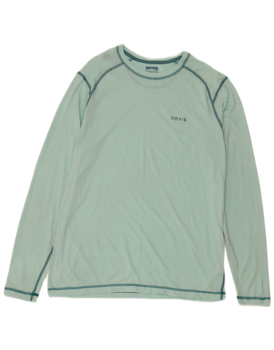 Orvis Mens Top Long Sleeve Medium Green Polyester
