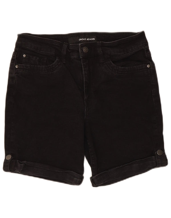 Dkny Womens Denim Shorts US 12 Large W30 Black Cotton