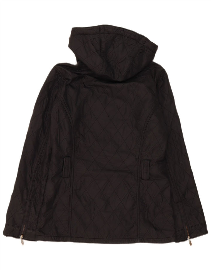 Barbour Womens Hooded Quilted Jacket UK 8 Small Black
