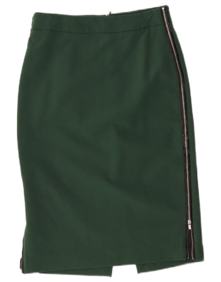 ZARA Womens Pencil Skirt XS W24 Green Nylon