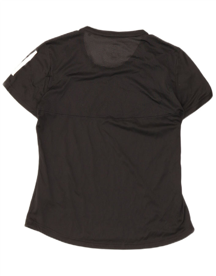 Adidas Womens Aeroready T-Shirt Top UK 12/14 Medium Black Polyester