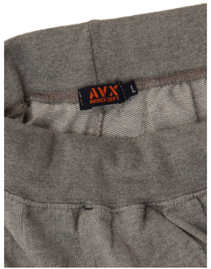 AVIREX Mens Graphic Tracksuit Trousers Joggers Large Grey