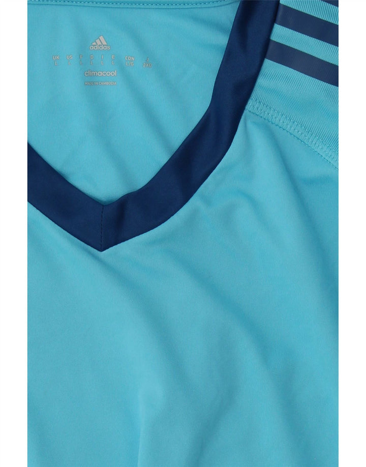 ADIDAS Mens Climacool Graphic Top Long Sleeve Large Blue Polyester Vintage Adidas and Second-Hand Adidas from Messina Hembry 
