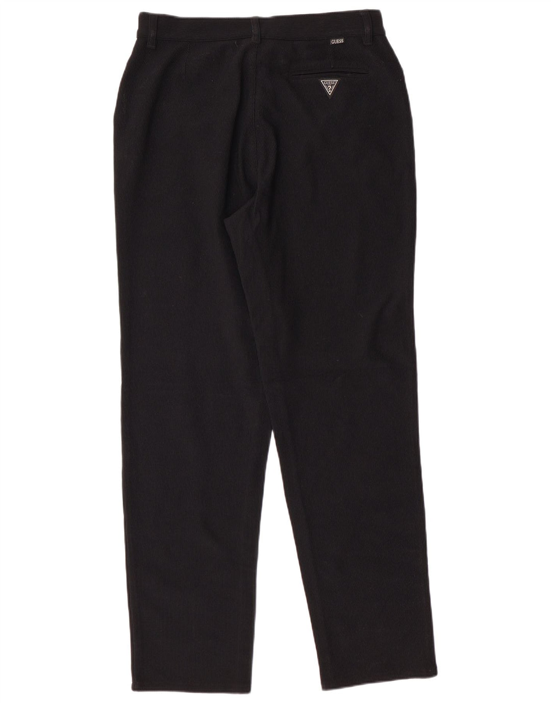 GUESS Mens Straight Corduroy Trousers W33 L30  Black Polyamide