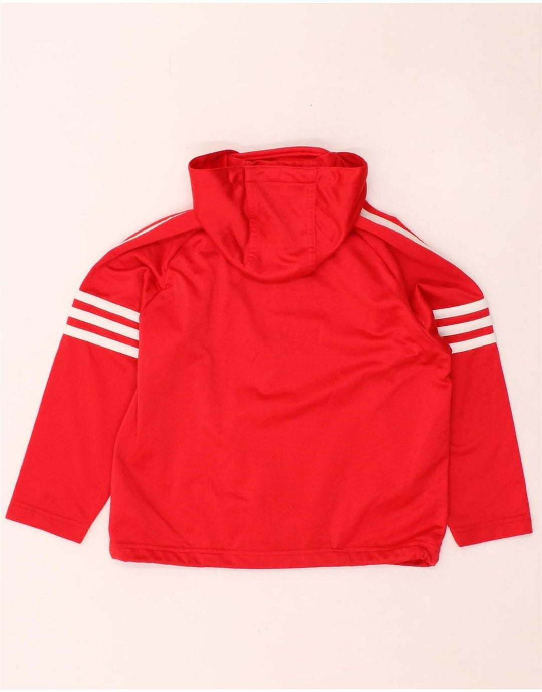 ADIDAS Boys Graphic Zip Hoodie Sweater 7-8 Years Red Polyester Vintage Adidas and Second-Hand Adidas from Messina Hembry 