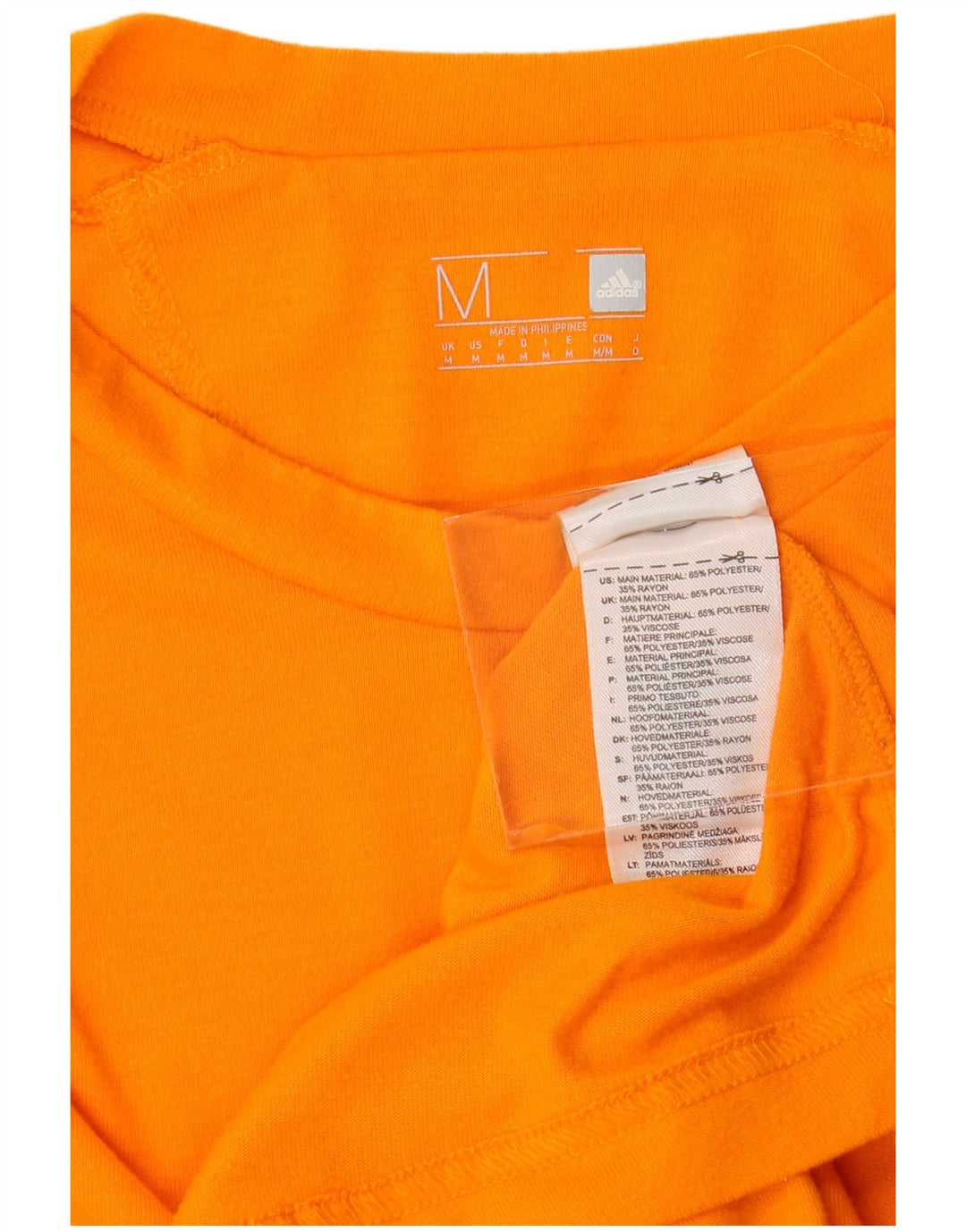 ADIDAS Mens T-Shirt Top Medium Orange Polyester