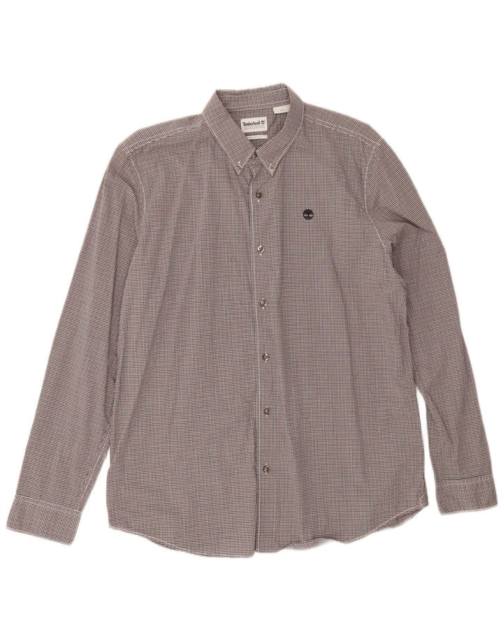 Timberland Mens Regular Fit Shirt Large Multicoloured Gingham Cotton