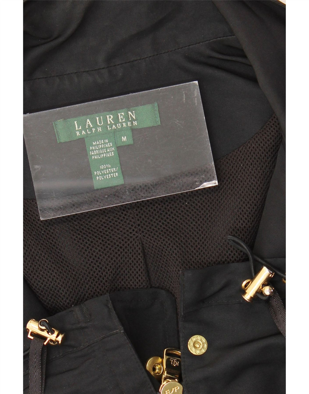 RALPH LAUREN Womens Utility Jacket UK 14 Medium Black Polyester