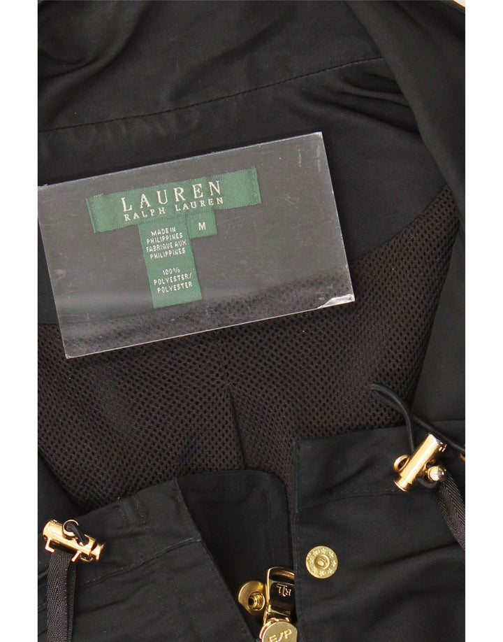 RALPH LAUREN Womens Utility Jacket UK 14 Medium Black Polyester
