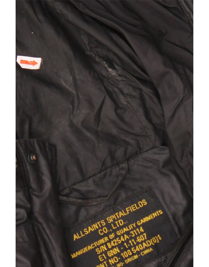ALL SAINTS Mens Hooded Utility Jacket UK 38 Medium Black