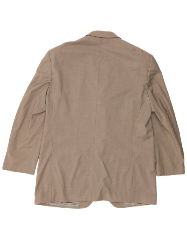 Kenzo Mens 3 Button Blazer Jacket IT 56 3XL Beige Wool