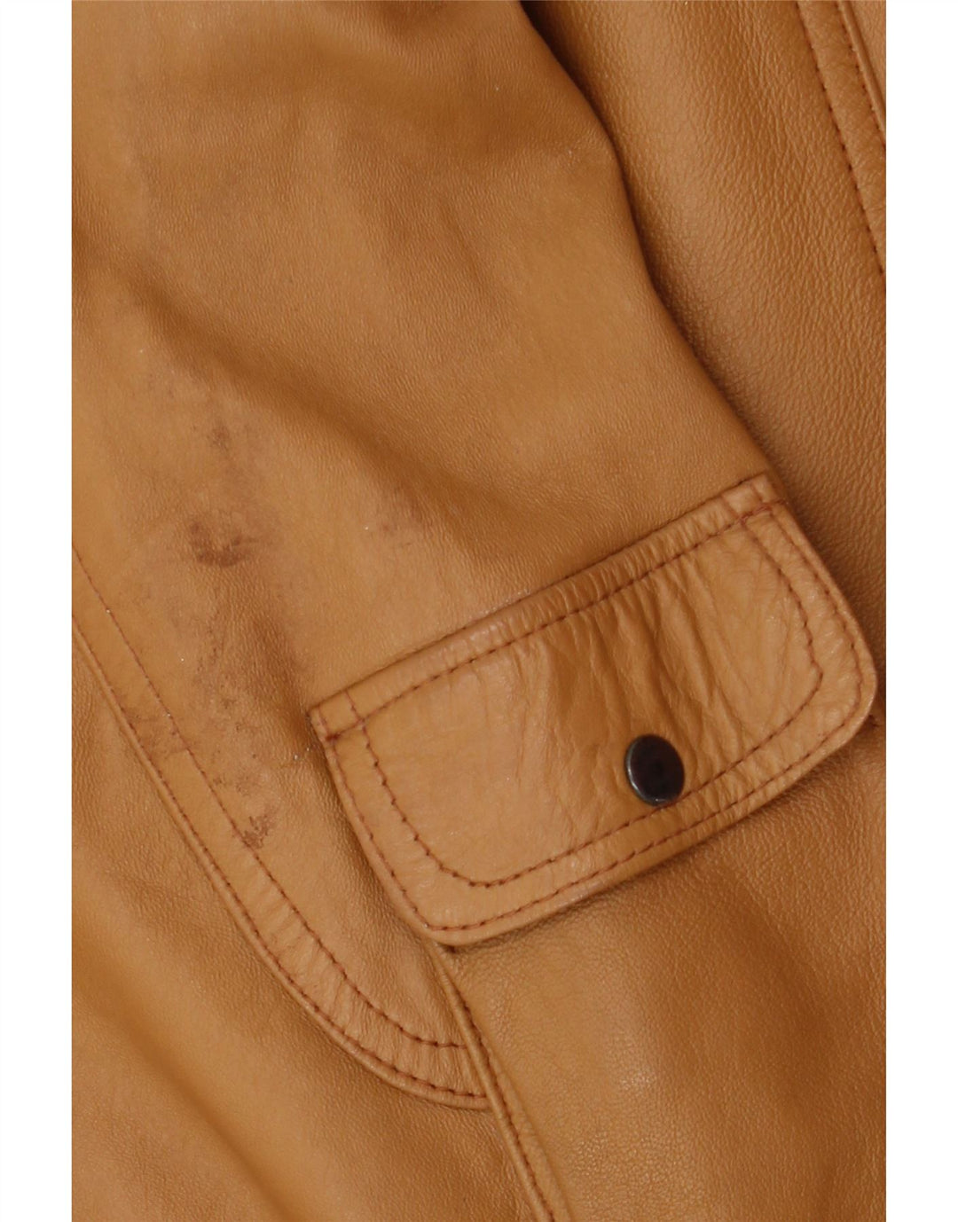 Pointers Mens Loose Fit Leather Jacket UK 38 Medium Brown Leather