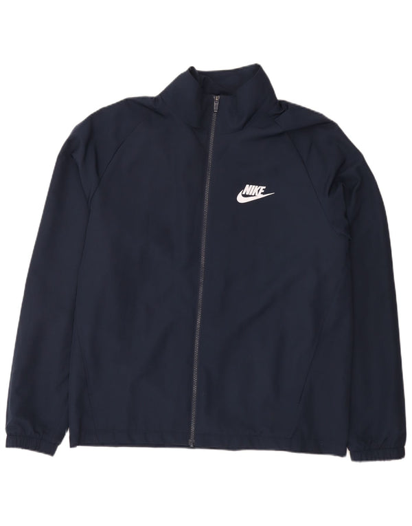 Nike Mens Tracksuit Top Jacket Large Navy Blue Polyester Sports