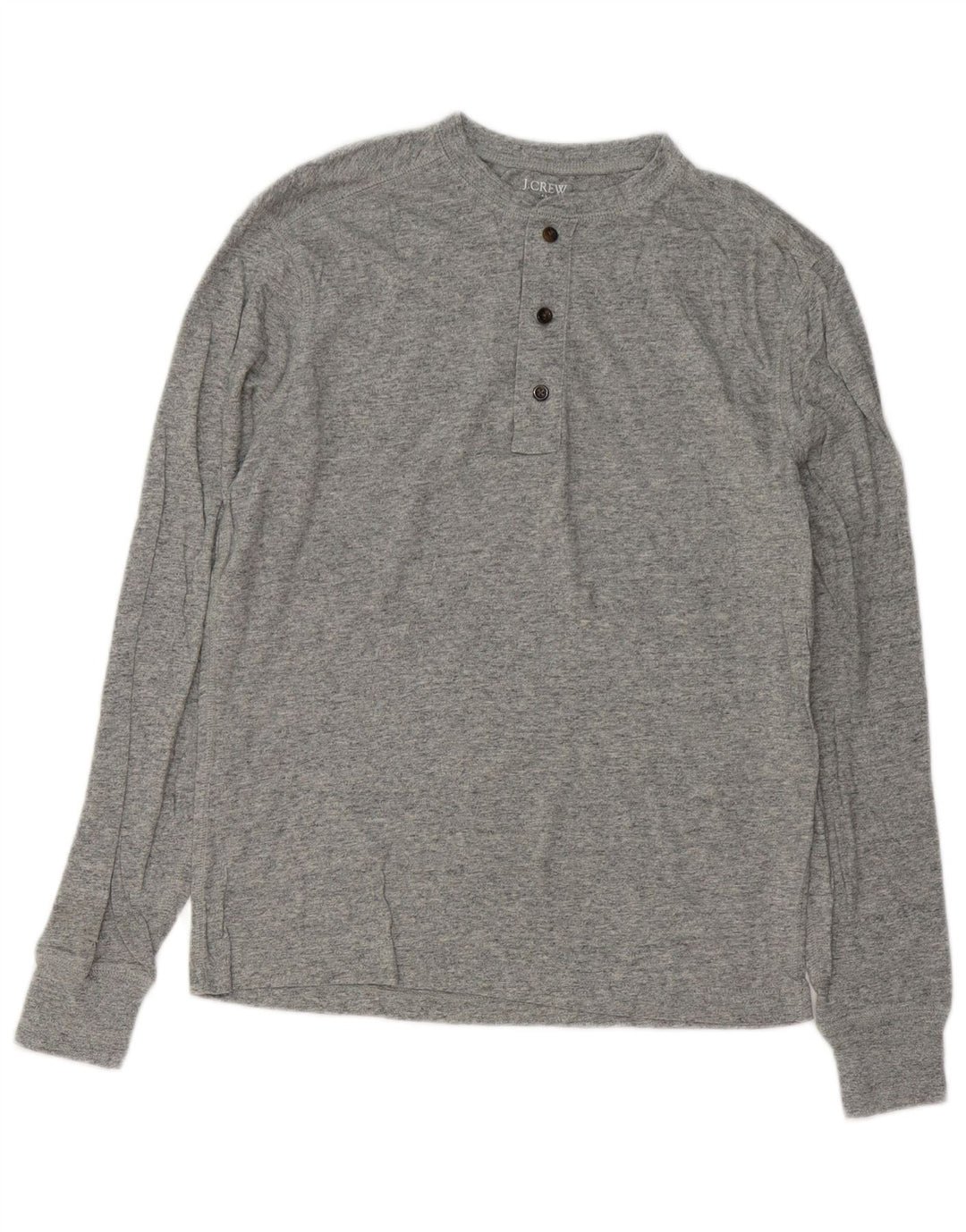 J. CREW Mens Top Long Sleeve Small Grey Flecked Cotton