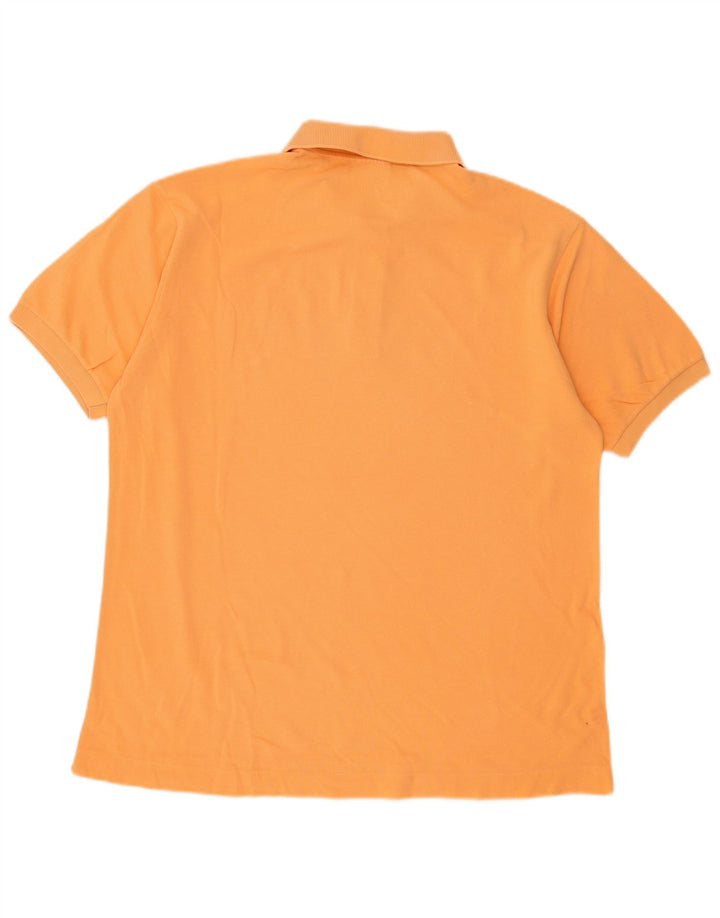 LACOSTE Mens Polo Shirt Size 5 Large Orange Cotton