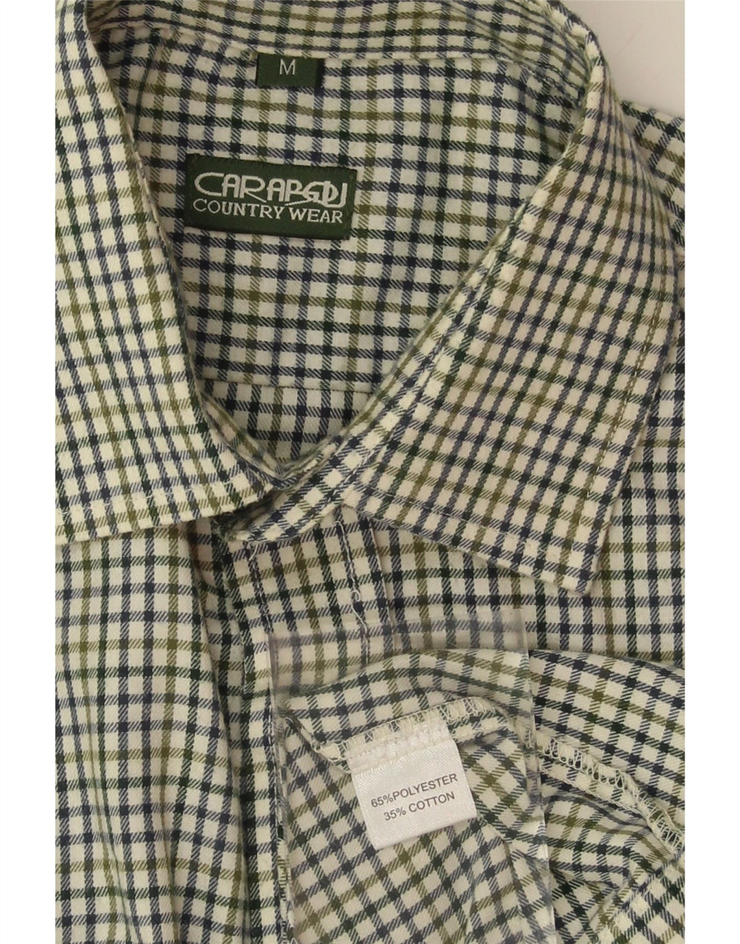 VINTAGE Mens Flannel Shirt Medium Green Check Polyester Vintage Vintage and Second-Hand Vintage from Messina Hembry 