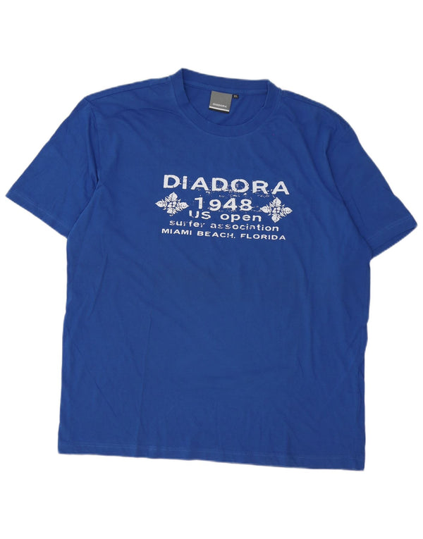 Diadora Mens Graphic T-Shirt Top XL Blue Cotton